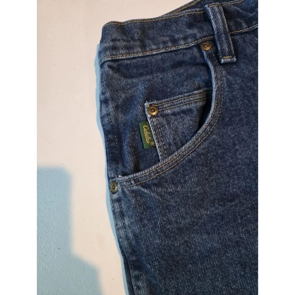 Cabelas Mens Jeans Fleece Lined Blue 30x32 Workwear